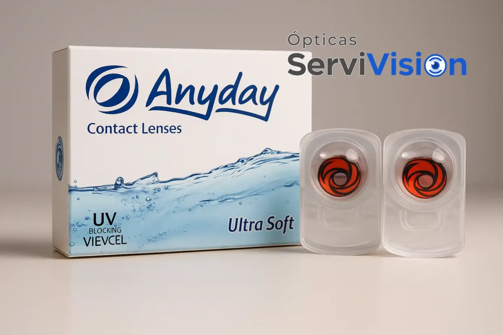 Lentes de contacto Anyday con el soporte de las Ópticas Servivision Bogotá.